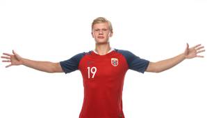 Erling Braut Haland im Trikot der Norweger