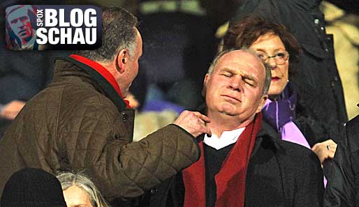 Litt in Florenz auf der Tribüne mächtig mit: Bayern-Präsident Uli Hoeneß