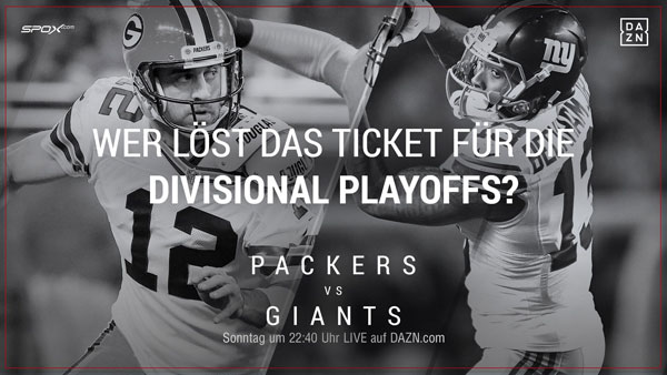 Green Bay empfängt die Giants in der Wildcard Round - live und auf Abruf auf DAZN.com