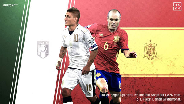 Italien gegen Spanien Live und auf Abruf auf DAZN.com