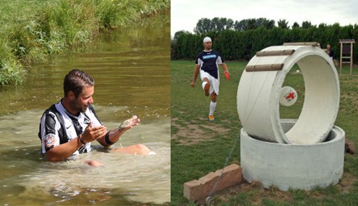 Björn Baudy links nach dem Titelgewinn 2008 und rechts beim Golfen