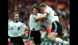 Mit dem ersten Golden Goal der Geschichte schoss Oliver Bierhoff die Deutschen in Wembley zum Titel