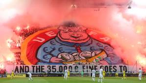 Die Fans von Legia Warschau aus Polen etwa zeigten einst der UEFA mit dieser Choreo im EL-Quali-Spiel gegen Tiraspol, was sie von ihr halten.