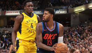 Die Thunder schlugen zudem gleich doppelt zu. Paul George kam für Victor Oladipo und Domantas Sabonis von den Indiana Pacers ...