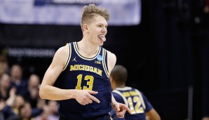 Auch Moritz Wagner (F) von den Michigan Wolverines (12,1 Punkte 4,1 Rebounds) bleibt ohne Garantien auf die erste Runde lieber auf dem College