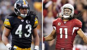 Madden 2010: Das erste Doppel-Cover - der Curse hatte eine klare Priorität. Während Larry Fitzgerald 2009 persönliche Bestwerte auflegte, zog sich Troy Polamalu parallel zwei Bänderrisse innerhalb weniger Wochen zu. Die Steelers verpassten die Playoffs.