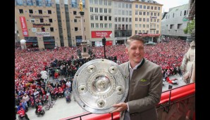 Zum letzten Mal als Spieler auf dem Marienplatz... Am 11. Juli 2015 wurde Bastian Schweinsteigers Wechsel zu Manchester United als perfekt gemeldet