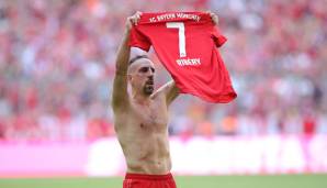 Platz 14 - 86 Tore in 273 Spielen: FRANCK RIBERY avancierte bei den Bayern zum Publikumsliebling und Titelhamster. 2019 ging es schließlich nach Florenz.