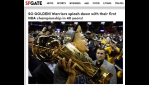 Und der "San Francisco Chronicle" freut sich über den goldenen Splash Brother Steph Curry. Der arme Klay Thompson wird geflissentlich ignoriert...