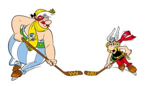 Asterix und Obelix sind die offiziellen Maskottchen der Eishockey-WM 2017