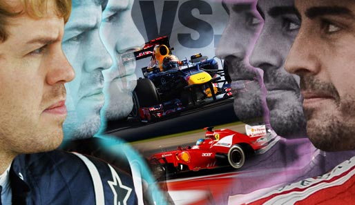 Wer hat am Sonntag Grund zu feiern? Sebastian Vettel (l.) oder Fernando Alonso?