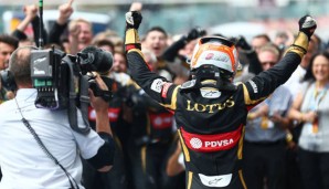 Endlich obenauf: Romain Grosjean stand erstmals seit der Saison 2013 wieder auf dem Podium