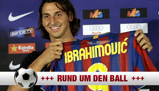 Zlatan Ibrahimovic erbt beim FC Barcelona die Nummer 9 von Tauschpartner Samuel Eto'o