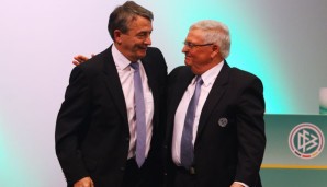 Wolfgang Niersbach (l.) folgte Theo Zwanziger (r.) in das Amt des DFB-Präsidenten