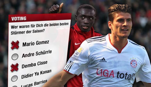 Mario Gomez (vorne) und Papiss Demba Cisse waren die treffsichersten Stürmer dieser Saison