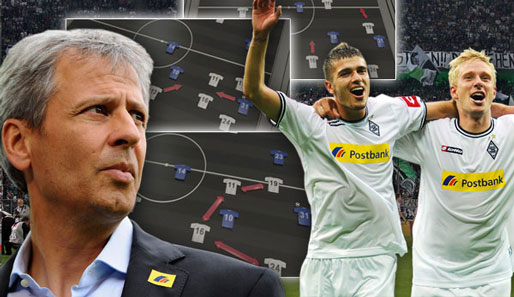 Lucien Favre (l.) hat Gladbach ein funktionierendes Defensivkonzept eingeimpft