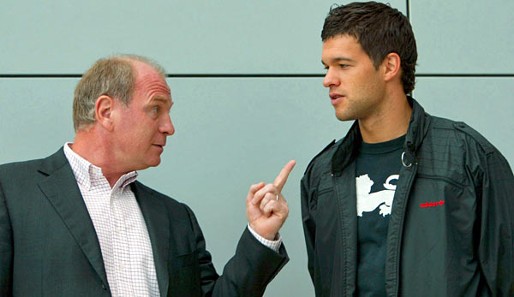 Michael Ballack (r.) spielte von 2002 bis 2006 für den FC Bayern München