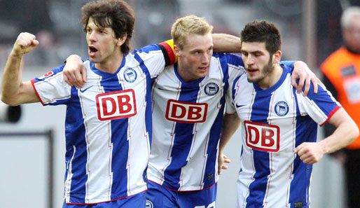 Lewan Kobiashwili (l.) setzt mit Hertha BSC auf die Unterstützung der Fans