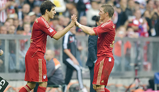 Mögliche Doppelsechs gegen Mainz 05: Javi Martinez (l.) und Bastian Schweinsteiger