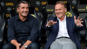 Haben derzeit gut lachen: Michael Zorc (l.) und Hans-Joachim Watzke