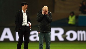 Bruno Hübner (l.) und Thomas Schaaf konnten mit der Eintracht nur eines der letzten acht BL-Spiele gewinnen