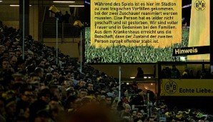 Die Fans reagierten mit einer tollen Geste der Geschlossenheit auf die tragischen Vorfälle im Stadion