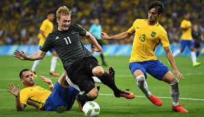 Rodrigo Caio (r.) gewann mit Brasilien Olympiagold in Rio