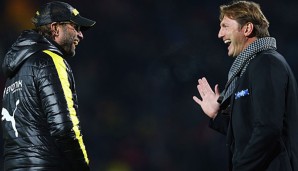 Ralph Hasenhüttl (r.) kann dem Spielstil von Jürgen Klopp Positives abgewinnen