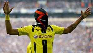 Pierre-Emerick Aubameyang jubelte im Derby erneut mit Maske