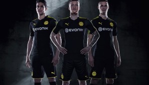 Der Trikotsatz des BVB ist nun komplett. Auswärts treten die Borussen in der kommenden Saison in schwarz an