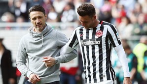 Bisher prangte bei der Eintracht der Krombacher-Schriftzug auf der Brust