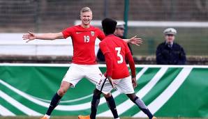 Erling Braut Haland erzielte im März zwei Tore gegen die deutsche U19-Nationalmannschaft.