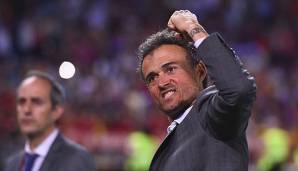 Luis Enrique jubelt an der Seitenlinie