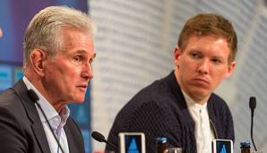 Jupp Heynckes bei einer Pressekonferenz mit Julian Nagelsmann.