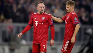 Joshua Kimmich und Franck Ribery haben gegen Bremen keine schwerwiegenden Verletzungen davongetragen.