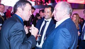 Lothar Matthäus im Gespräch mit Uli Hoeneß und Hasan Salihamidzic.