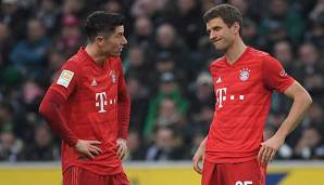 Wo geht's hier zum nächsten Tor? Robert Lewandowski und Thomas Müller haderten nach der 1:2 Niederlage gegen Gladbach mit der eigenen Chancenverwertung.