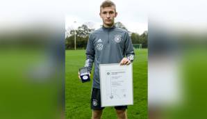 Torben Rhein erhielt 2020 die Fritz-Walter-Medaille in Silber bei den U17-Junioren.