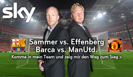 Matthias Sammer (l.) und Stefan Effenberg duellieren sich bei "Sky.de" bis zum CL-Finale