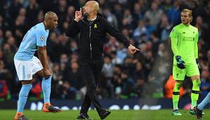 Pep Guardiola musste nach seinen Beschwerden gegen den Schiedsrichter in der Halbzeitpause auf die Tribüne.