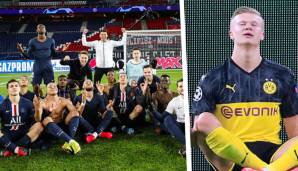 Etliche PSG-Stars imitierten im Anschluss an den Sieg gegen den BVB Erling Haalands Yoga-Jubel.