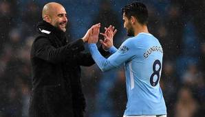 Walzen aktuell durch sämtliche Wettbewerbe mit Manchester City: Pep Guardiola und Ilkay Gündogan.