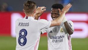 Real Madrids Matchwinner gegen Liverpool: Toni Kroos und Vinicius Jr. machte Liverpool und Klopp den Garaus.