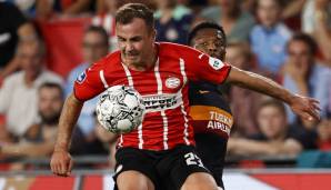 Mario Götze hat beim spektakulären Hinspiel-Erfolg der PSV Eindhoven in der dritten Qualifikationsrunde für die Champions League als Doppeltorschütze geglänzt.