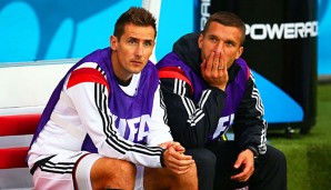 Weltmeister unter sich: Beerbt Lukas Podolski (r.) Miro Klose beim DFB im Sturm?