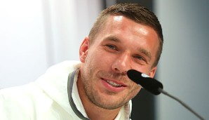 Lukas Podolski machte seine Späße mit den Journalisten