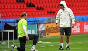 Bundestrainer Joachim Löw mit Manuel Neuer