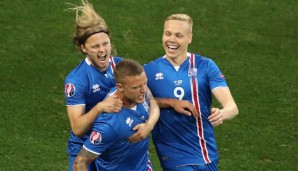 Sie sorgten für Englands EM-Brexit: Ragnar Sigurdsson (Mitte) und Kolbeinn Sigthórsson (rechts)