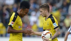 Marco Reus (r.) und Pierre-Emerick Aubameyang feierten am Wörthersee einen knappen Sieg