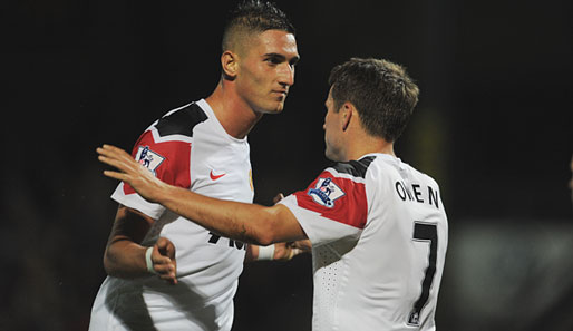 Federico Macheda (l.) steht vor einer Ausleihe zu Sampdoria Genua